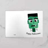 Carte De Vacances Métallisée La tête du monstre Frankenstein (Mise à l'extérieur)