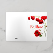 Carte De Vacances Métallisée "L'amour du pavot en fleurs" (Mise à l'extérieur)