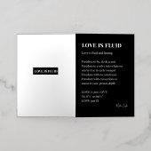 Carte De Vacances Métallisée L'amour est de la poésie fluide (Mise à l'extérieur)