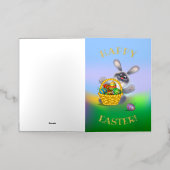 Carte De Vacances Métallisée Lapin de Pâques (Mise à l'extérieur)
