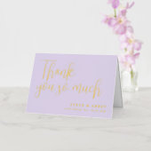 Carte De Vacances Métallisée Lavande et Merci Mariage or tellement (Orchidée)