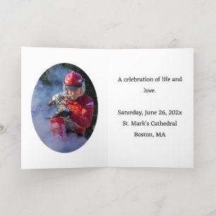 Carte De Vacances Métallisée Logo du pompier d'or Photo Insérer un mémorial