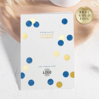 Logo Entreprise Moderne Bleu Or Joyeux anniversair