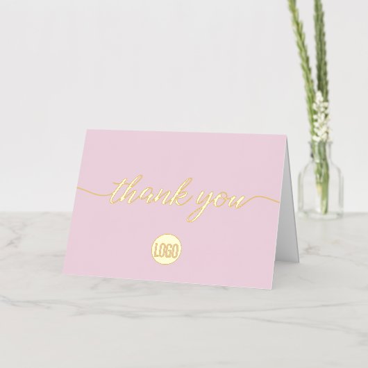 Carte De Vacances Métallisée Logo personnalisé simple Business Rose (Fleur)