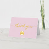 Carte De Vacances Métallisée Logo personnalisé simple Business Rose (Recto)