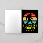 Carte De Vacances Métallisée Masquer Et Chercher Expert Bigfoot Drôle (Mise à l'extérieur)