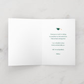 Carte De Vacances Métallisée Merci de graduation Green Elegant Gold Script (Couchage intérieur)