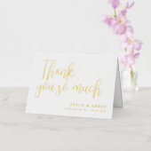 Carte De Vacances Métallisée Merci Mariage blanc et or tellement (Orchidée)