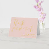 Carte De Vacances Métallisée Merci Mariage or rose vif (Orchidée)