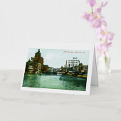 Carte De Vacances Métallisée Milwaukee River, Milwaukee, Wisconsin (Orchidée)