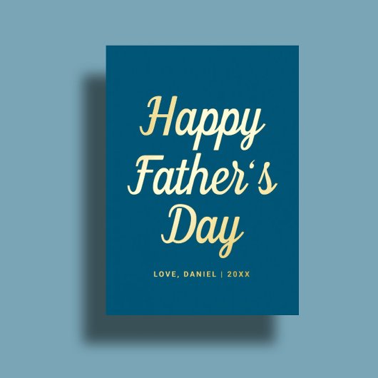 Carte De Vacances Métallisée Minimal Modern Script Custom Father's Day