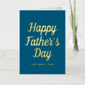 Carte De Vacances Métallisée Minimal Modern Script Custom Father's Day (Recto)