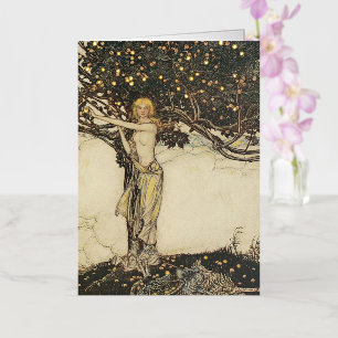 Carte De Vacances Métallisée Mythologie nordique Wagner Freya la Belle Rackham