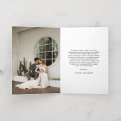 Carte De Vacances Métallisée Natasha Photo Monogramme Mariage moderne (Couchage intérieur)