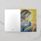 Carte De Vacances Métallisée Notre Dame du Silence tenant le bébé Jésus (Mise à l'extérieur)