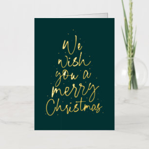 Carte De Vacances Métallisée Nous vous souhaitons un joyeux Noël or nonphoto