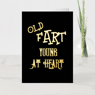 Carte De Vacances Métallisée Old Fart Young at Heart - Gold Foil