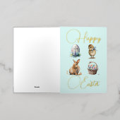 Carte De Vacances Métallisée Pâques (Mise à l'extérieur)