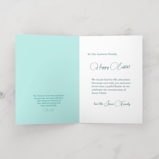 Carte De Vacances Métallisée Pâques (Couchage intérieur)