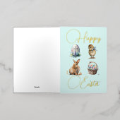 Carte De Vacances Métallisée Pâques (Mise à l'extérieur)