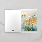 Carte De Vacances Métallisée Penser à toi Daisies (Mise à l'extérieur)