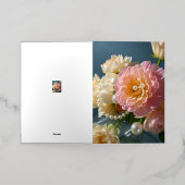 Carte De Vacances Métallisée Perles aux fleurs roses (Mise à l'extérieur)