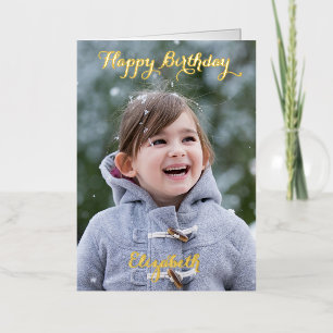 Carte De Vacances Métallisée Personnalisé do-it-yourself photo Joyeux or d'anni