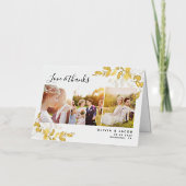 Carte De Vacances Métallisée Photo Eucalyptus Merci Mariage (Recto)