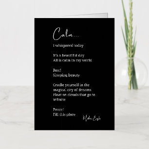 Carte De Vacances Métallisée Poème inspirant calme