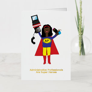 Carte De Vacances Métallisée Professionnel administratif Super Héros Noir