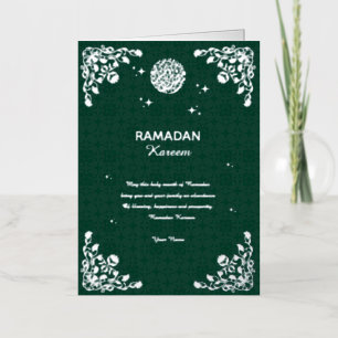 Carte De Vacances Métallisée Ramadan Kareem Élégant Décor de fête islamique Ram