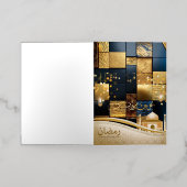 Carte De Vacances Métallisée Ramadan moubarak or (Mise à l'extérieur)