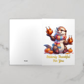 Carte De Vacances Métallisée Remerciements Otter (Mise à l'extérieur)