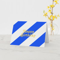Retro Vintage Bleu rayures Joyeux anniversaire