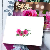 Carte De Vacances Métallisée Rose rose rose simple élégant désir d'anniversaire