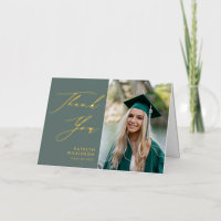 Sage Green Elegant Script Graduation Merci