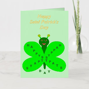 Carte De Vacances Métallisée Saint Patricks Day Butterfly Custom