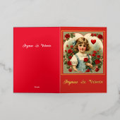 Carte De Vacances Métallisée Saint-Valentin (Mise à l'extérieur)