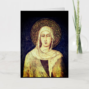 Carte De Vacances Métallisée Sainte Claire d'Assise par Simone Martini