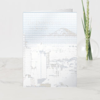 Carte De Vacances Métallisée Seattle avec le Mont Rainier Photographie