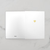 Carte De Vacances Métallisée Simple coeur Véritable Or (Mise à l'extérieur)