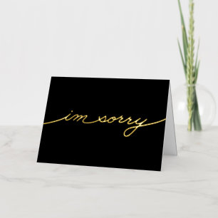 Carte De Vacances Métallisée Simple Shiny Je suis Désolé Foil Greeting Card