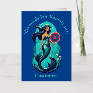 Carte De Vacances Métallisée Sirènes pour Kamala 2024 Thunder_Cove