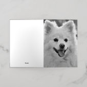 Carte De Vacances Métallisée Spitz japonais (Mise à l'extérieur)