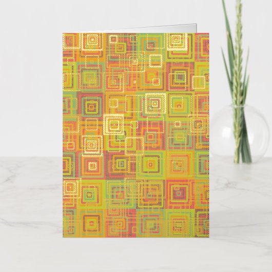 Carte De Vacances Métallisée Squares (Recto)