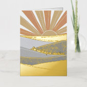 Carte De Vacances Métallisée Sunrise Abstraite au-dessus du désert (Recto)