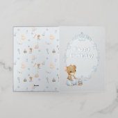 Carte De Vacances Métallisée Sweet Little Mouse Birthday (Mise à l'extérieur)