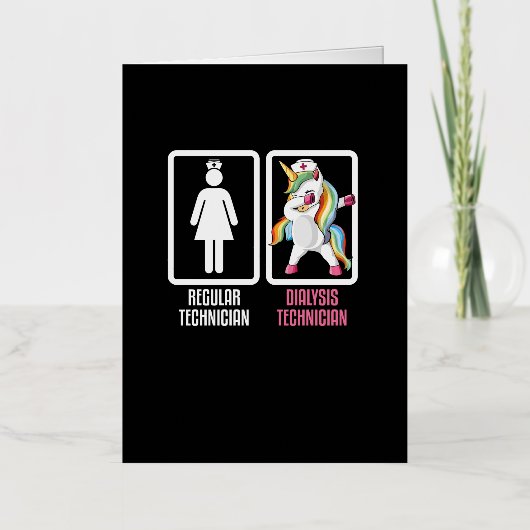 Carte De Vacances Métallisée Technicien Régulier Vs Dabbing Dialyse Unicorne (Recto)