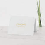 Carte De Vacances Métallisée Texte personnalisé gris / Votre nom Papier<br><div class="desc">Ce design de carte personnalisée est doté d'un véritable texte en feuille avec un arrière - plan gris clair. Vous pouvez personnaliser le texte et choisir l'estampille (or ou argent). Cette carte de voeux élégante peut être utilisée pour votre papeterie personnelle ou votre entreprise. D'autres designs sont disponibles dans ma...</div>