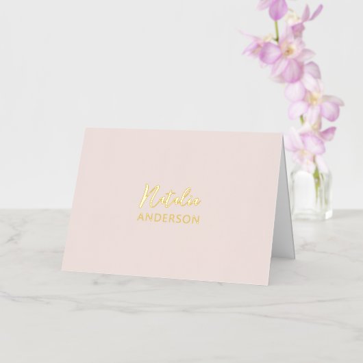Carte De Vacances Métallisée Texte personnalisé rose vif / Votre nom (Orchidée)